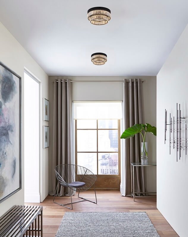 BETHEL ROUND SATIN BLACK FLUSH MOUNT GL450FM15BK brockville