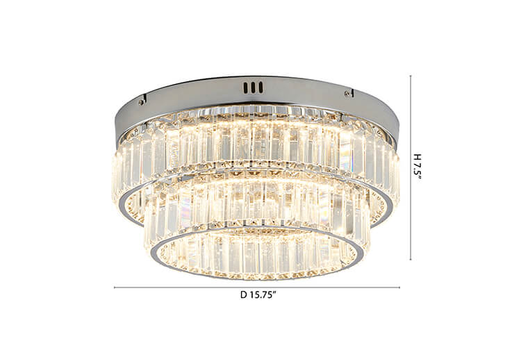 BETHEL ROUND CHROME FLUSH MOUNT GL450FM15CH trenton
