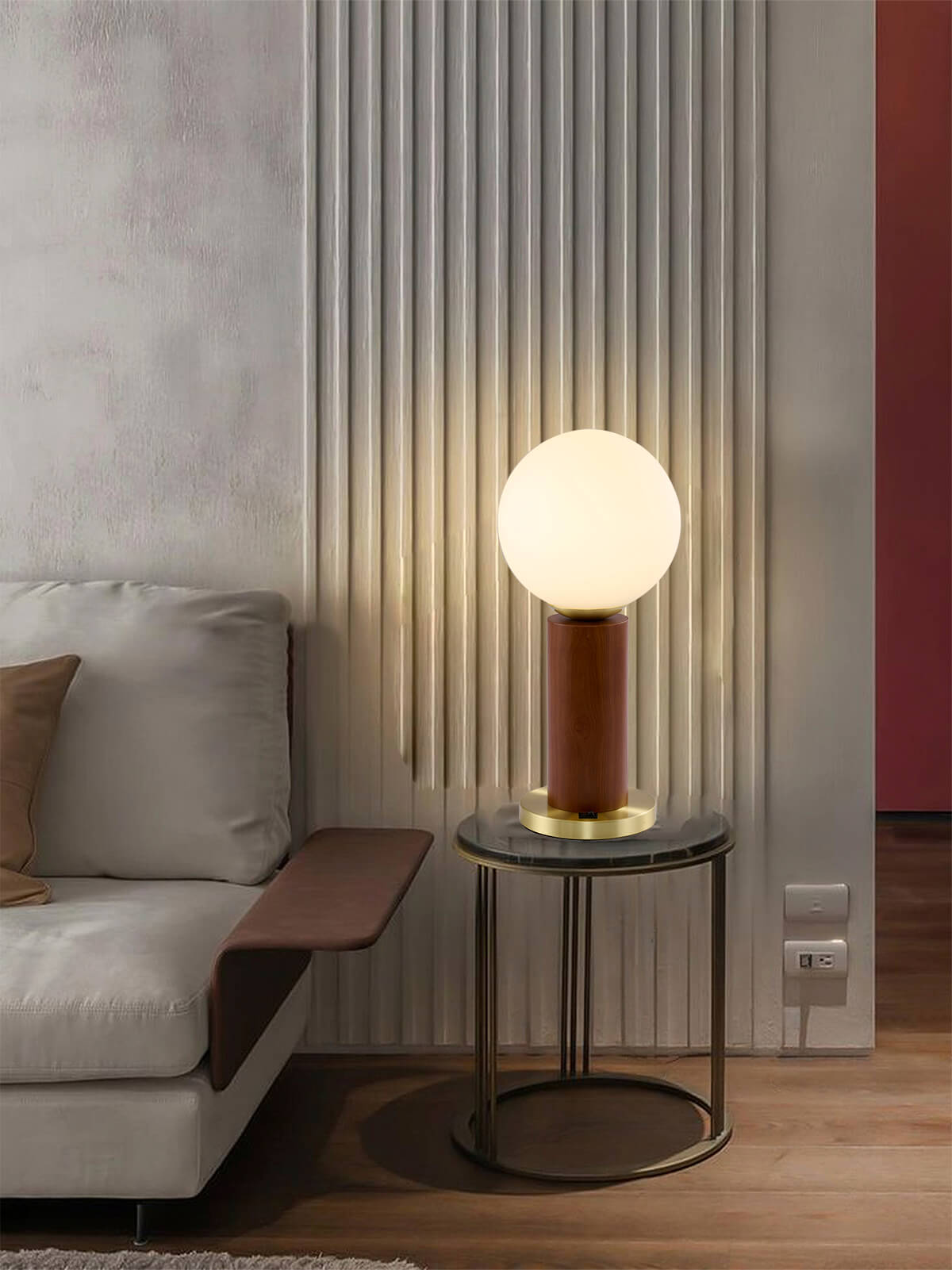 BETHEL WOOD TABLE LAMP BTG102BR monton