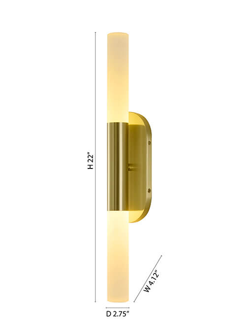 BETHEL SATIN BRASS WALL SCONCE BLT103W22BR perth