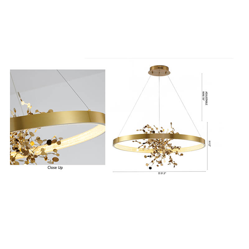 BETHEL CONFETTI LED CHANDELIER GOLD GL350C32G-2 vaughan
