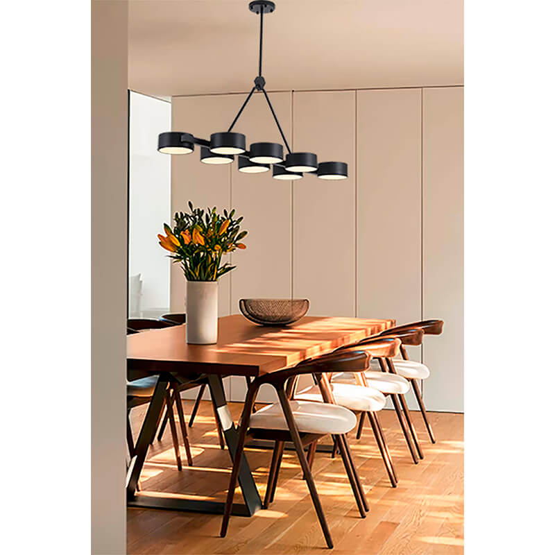 BETHEL BLACK 8 LT LINEAR CHANDELIER LED BE36C50B qucbec city