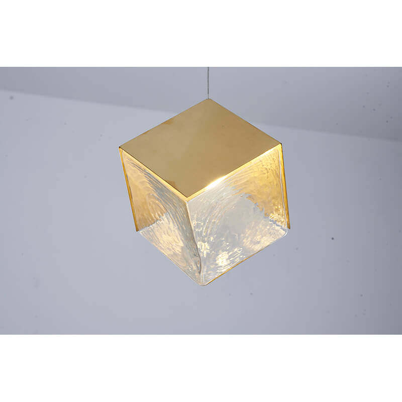 BETHEL BRASS FRAME CUBED PENDANT GL445P8BR aurora