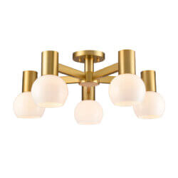 DVI LIGHTING LILLOOET 5 LT SEMI-FLUSH MOUNT BRASS DVP49413BR-TO halifax