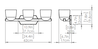 DVI LIGHTING CHALICE 3 LT VANITY CHROME DVP49843CH-MS uxbridge