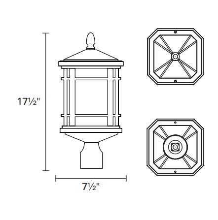 DVI LIGHTING CARDIFF OUTDOOR LAMP POST DVP142014BK-SSD niagara