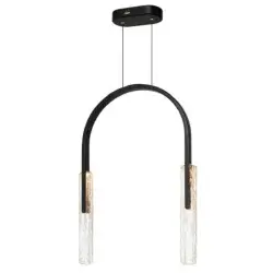 CWI LIGHTING CURVA LED 22" CHANDELIER BLACK 1725P22-2-101 port perry