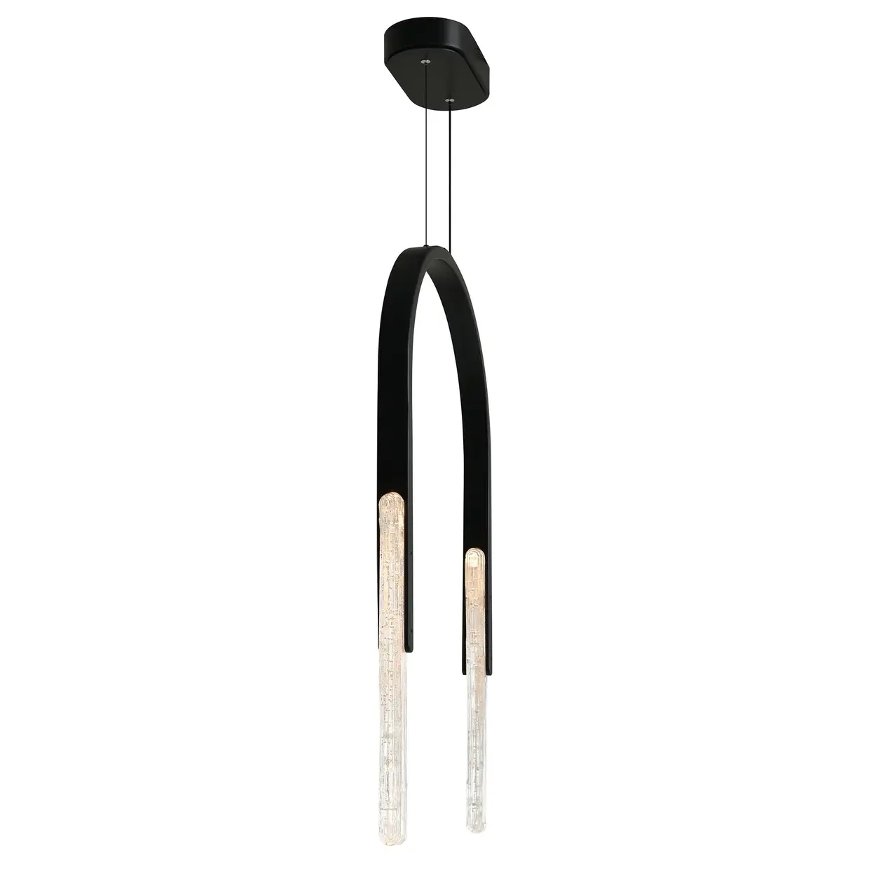CWI LIGHTING CURVA LED 22" CHANDELIER BLACK 1725P22-2-101 port perry