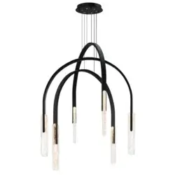 CWI LIGHTING CURVA LED 38" CHANDELIER BLACK 1725P38-6-101 uxbridge