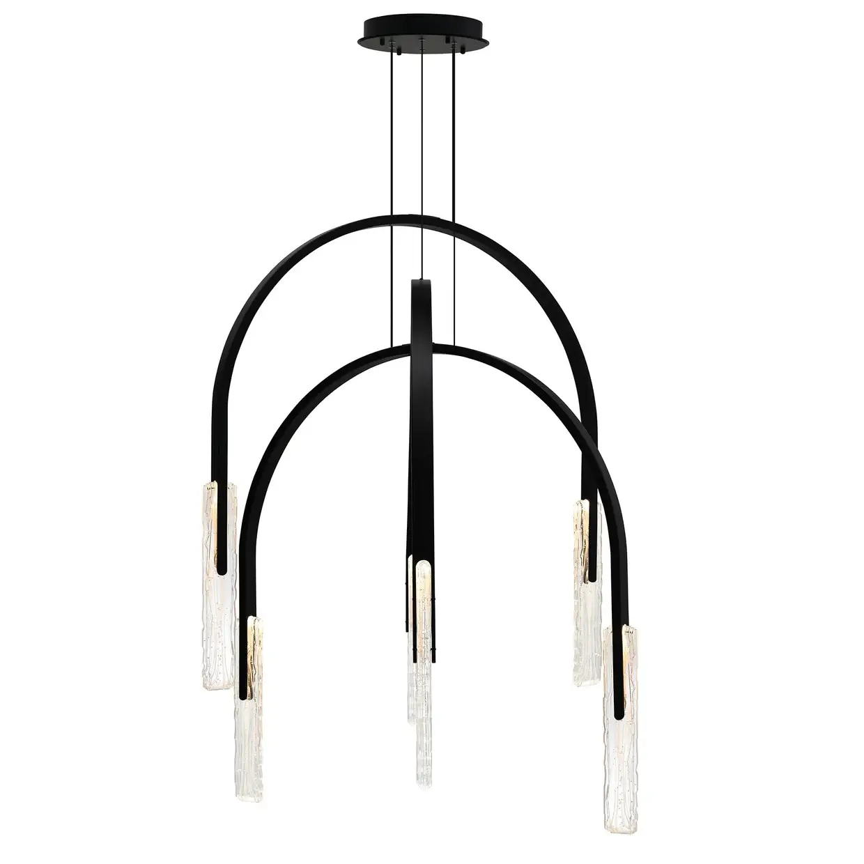 CWI LIGHTING CURVA LED 38" CHANDELIER BLACK 1725P38-6-101 uxbridge