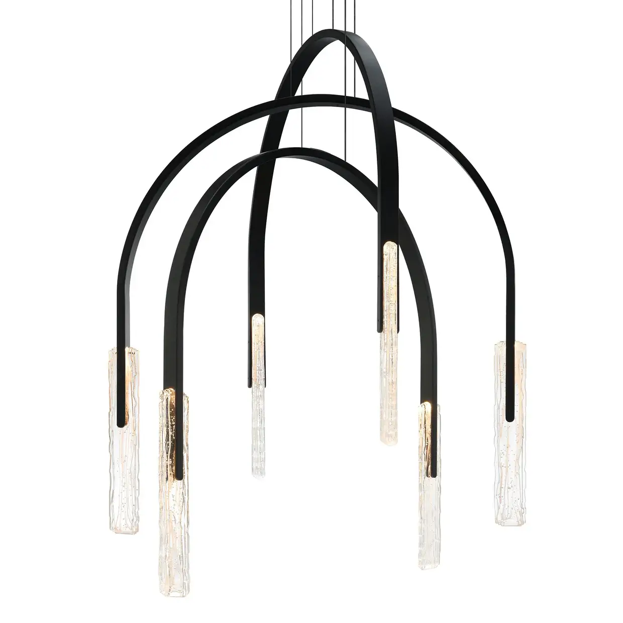CWI LIGHTING CURVA LED 38" CHANDELIER BLACK 1725P38-6-101 uxbridge