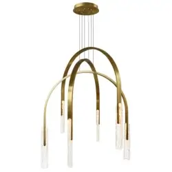 CWI LIGHTING CURVA LED 38" CHANDELIER BRASS 1725P38-6-624 orilla