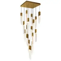 CWI LIGHTING PETRA LED 24" BRASS CHANDELIER 1723P24-17-624 vancouver