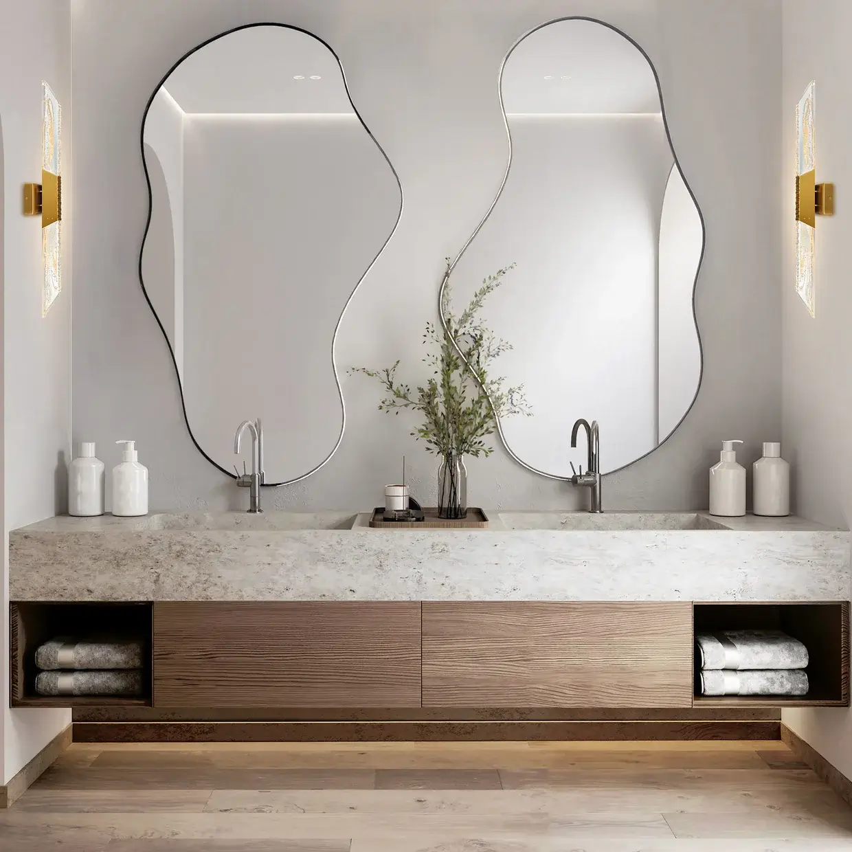 CWI LIGHTING PETRA LED 36" BRASS WALL LIGHT 1723W36-2-624 caledon