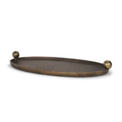 MERCANA JIANNA OVAL ANTIQUED GOLD METAL TRAY SMALL 71171 ottawa