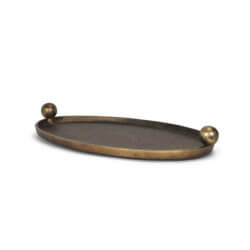 MERCANA JIANNA OVAL ANTIQUED GOLD METAL TRAY LARGE 71172 montreal