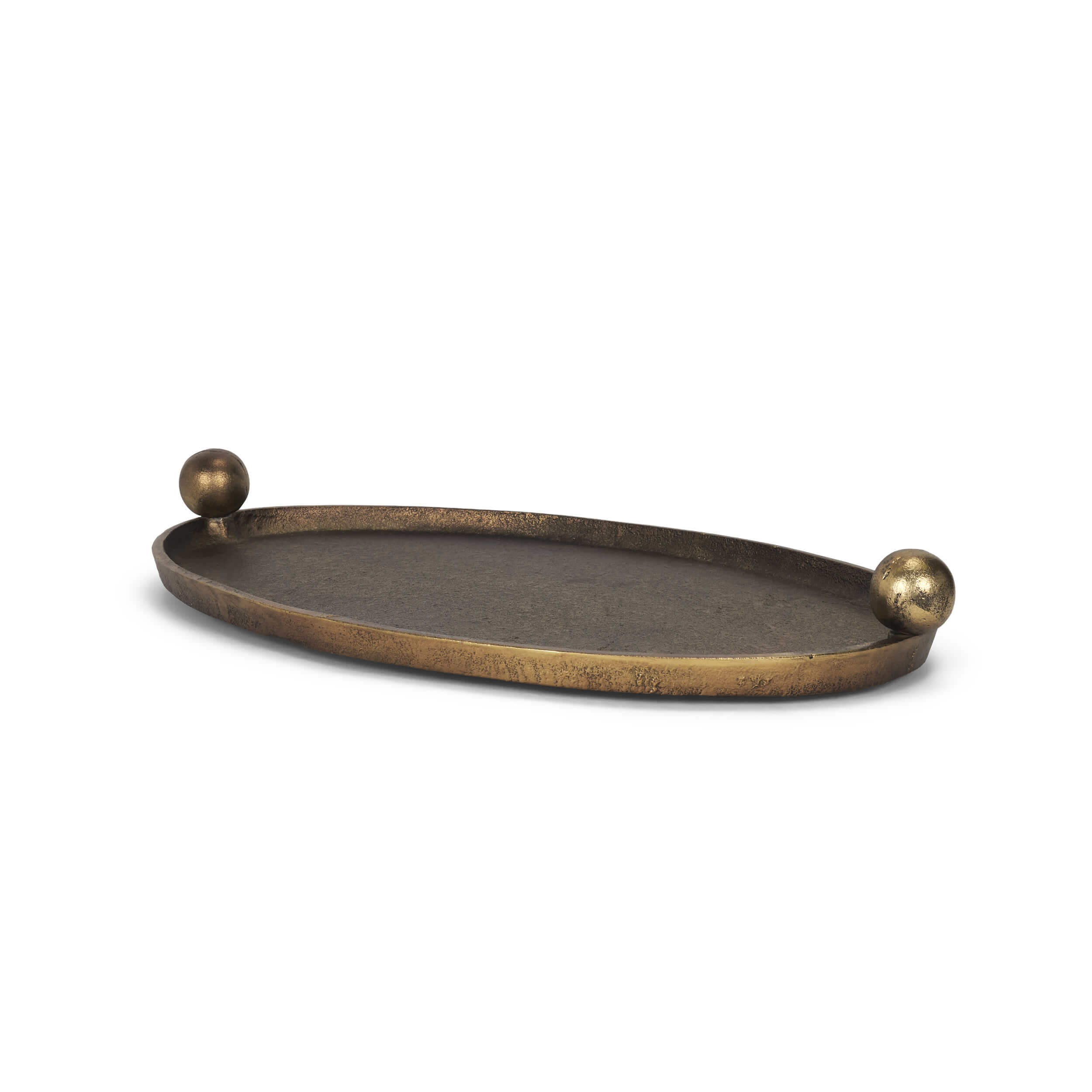 MERCANA JIANNA OVAL ANTIQUED GOLD METAL TRAY LARGE 71172 montreal