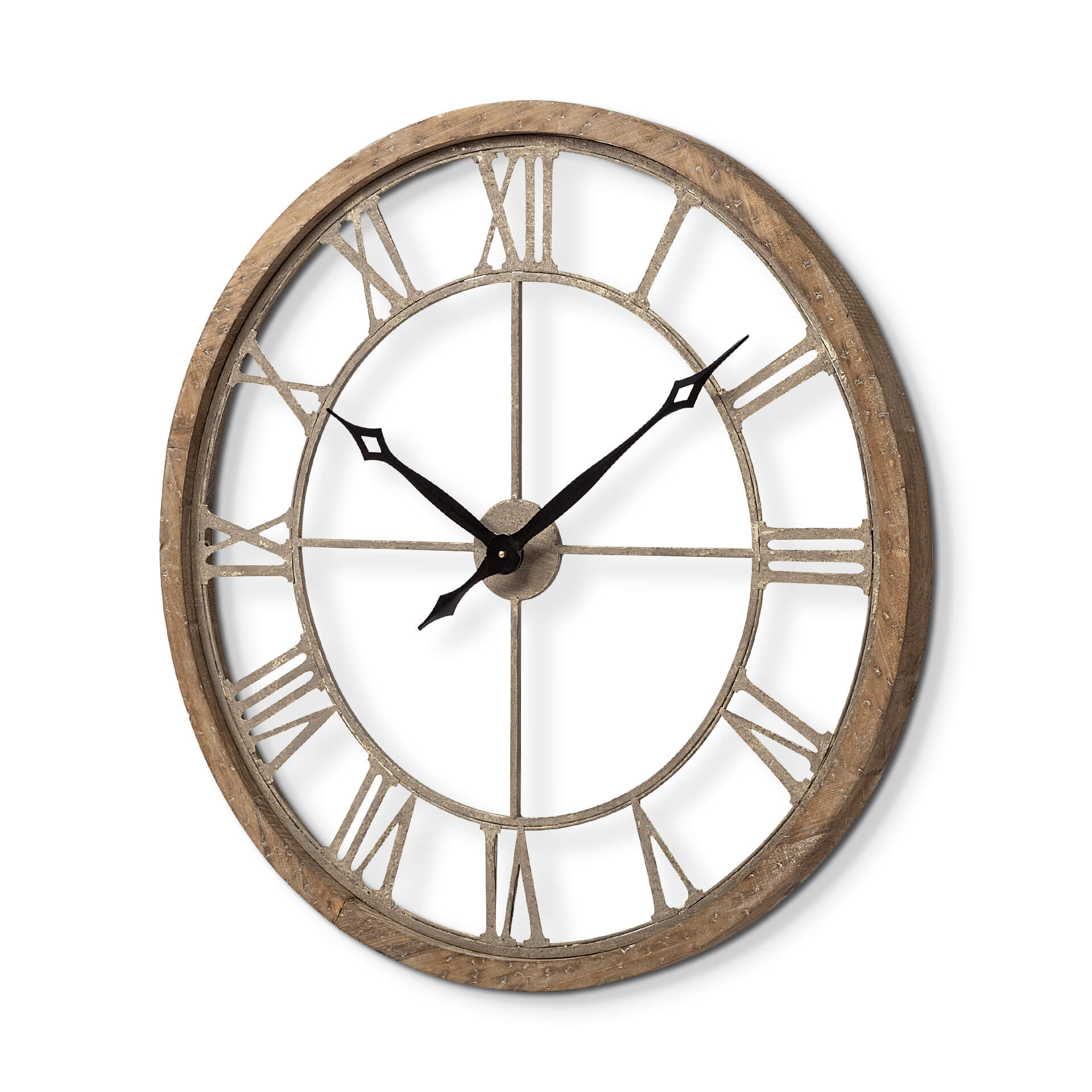 MERCANA METHING 31.5" FARMHOUSE WALL CLOCK LIGHT BROWN 63079 belleville