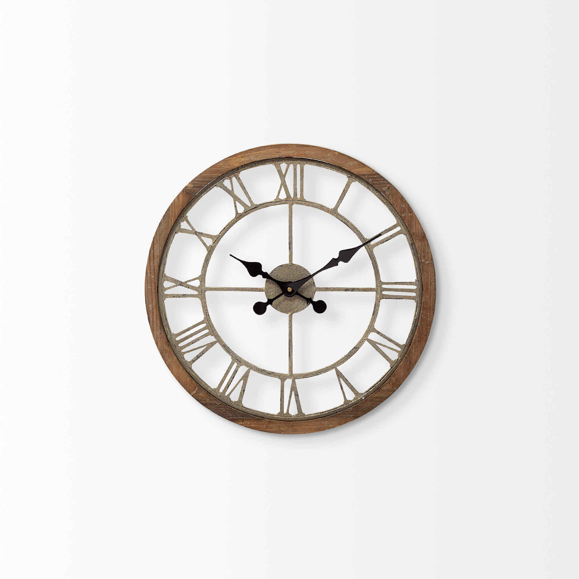 MERCANA METHING 19" FARMHOUSE WALL CLOCK LIGHT BROWN 63081 port elgin