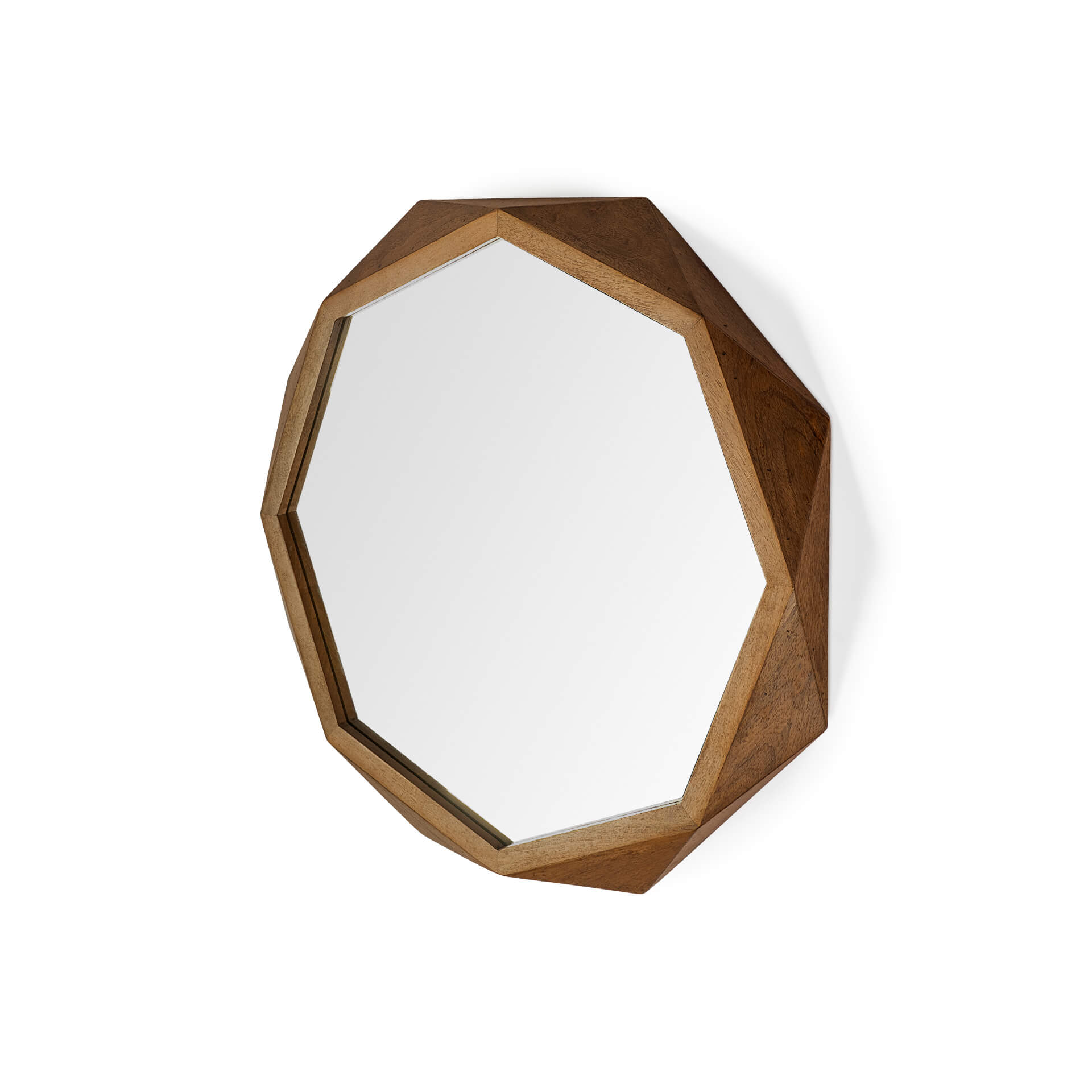 MERCANA ARAMIS II 32" OCTAGON BROWN WOOD FRAME MIRROR 69027 montreal