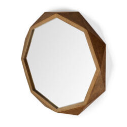 MERCANA ARAMIS II 41" OCTAGON BROWN WOOD FRAME MIRROR 69029 king city