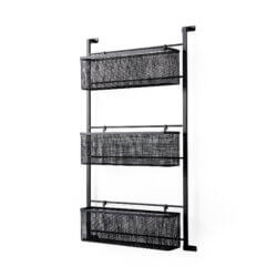 MERCANA MACRINUS BLACK METAL WALL MOUNTED SHELF 69489 aurora