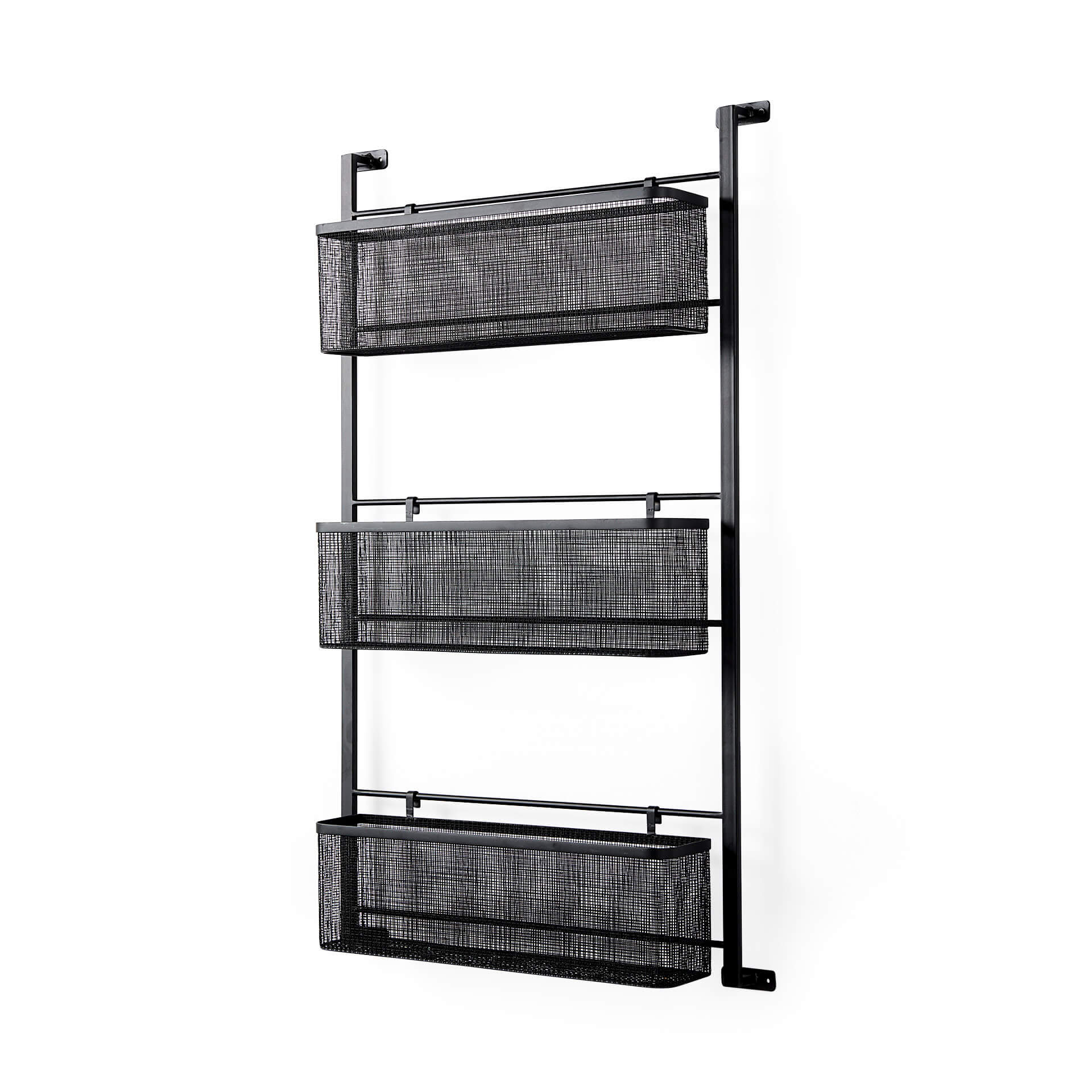 MERCANA MACRINUS BLACK METAL WALL MOUNTED SHELF 69489 aurora