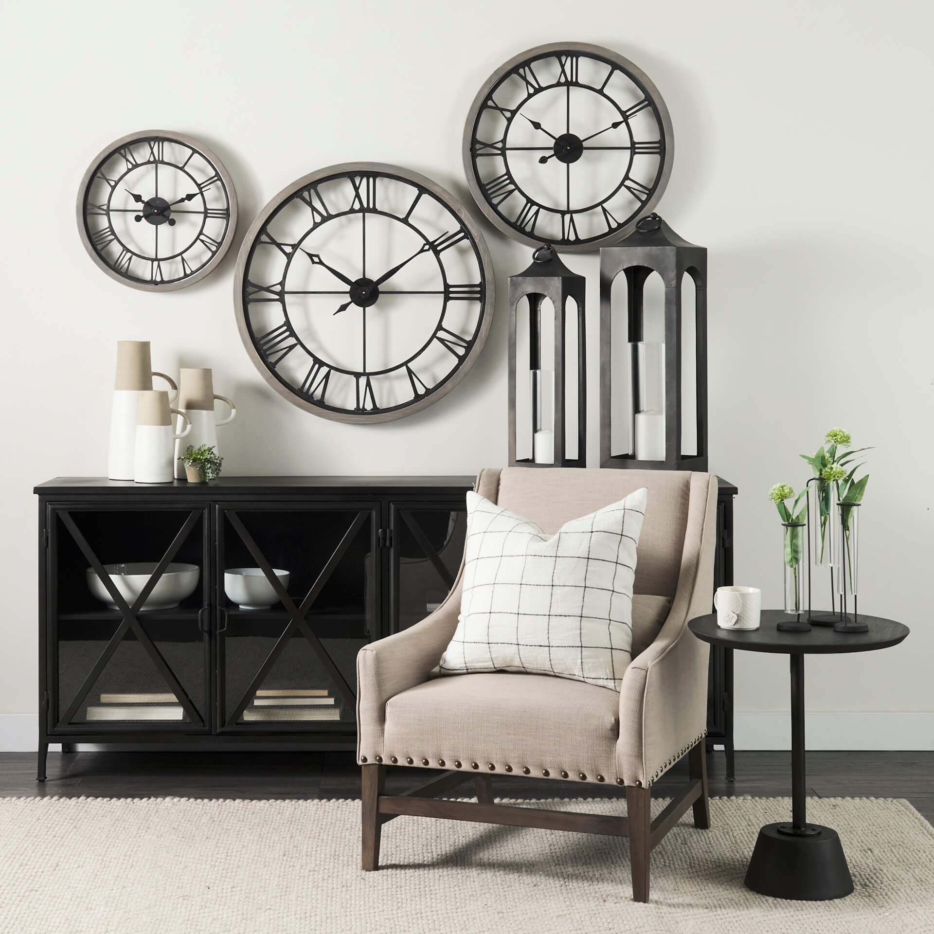 MERCANA METHING 31.5" FARMHOUSE WALL CLOCK GRAY 69348 oakville