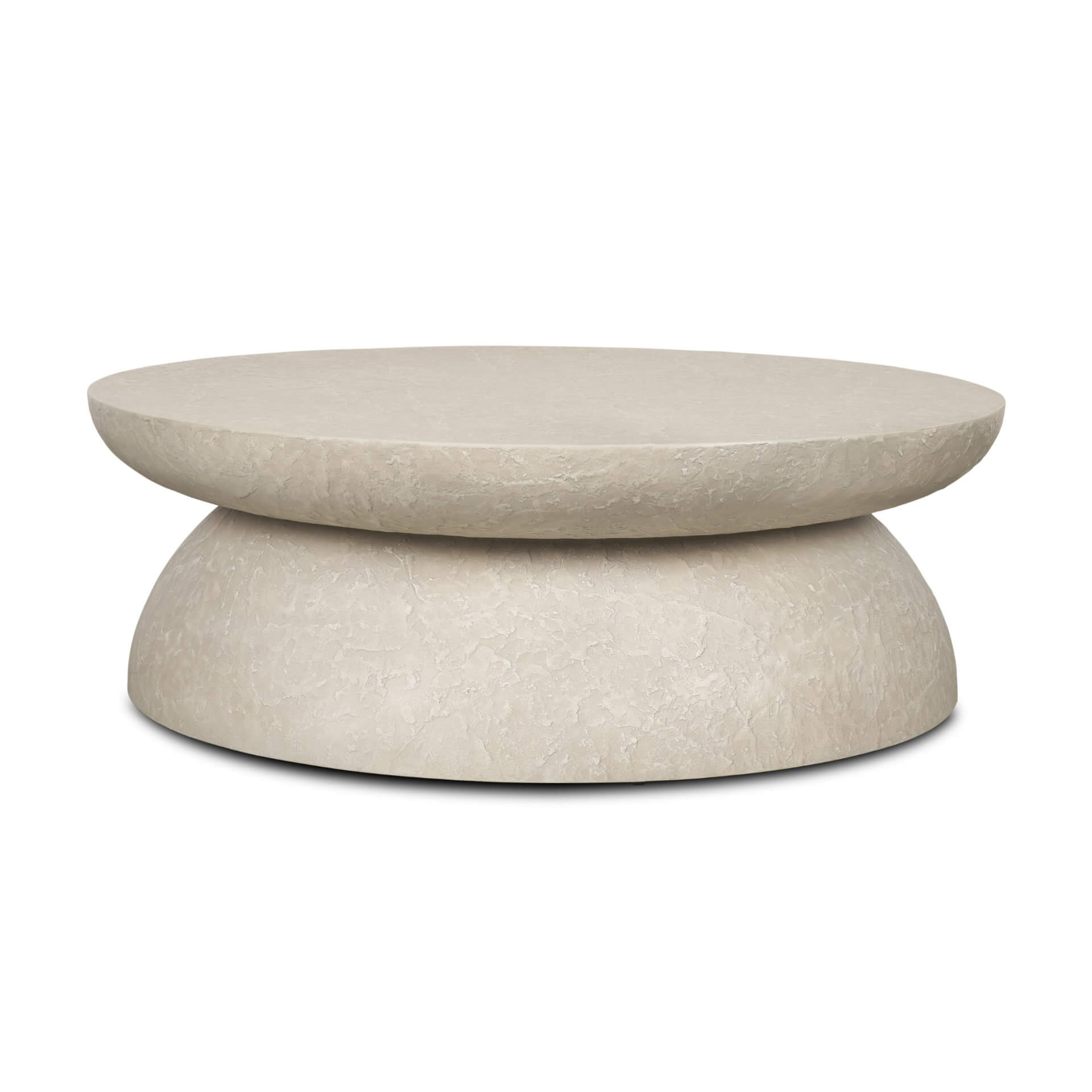 MERCANA MESA 48" ROUND STONE FINISH PILLAR COFFEE TABLE 71284 edmonton