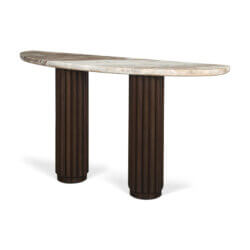 MERCANA MARBRELLO PINK MARBLE FLUTED WOOD CONSOLE TABLE 71287-AB