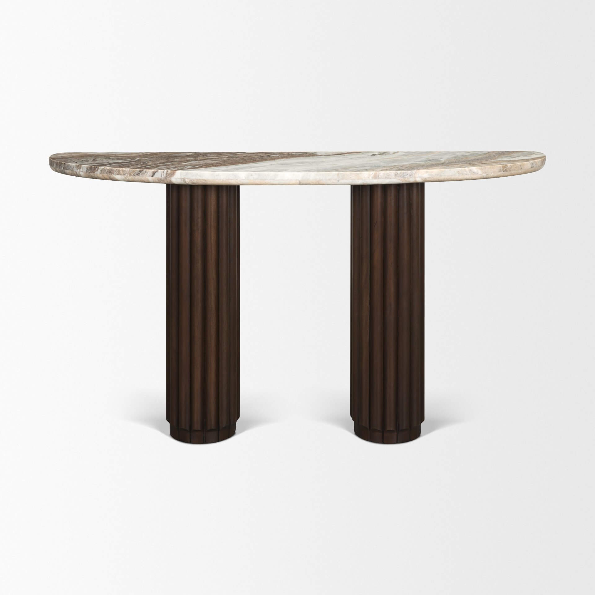 MERCANA MARBRELLO PINK MARBLE FLUTED WOOD CONSOLE TABLE 71287-AB