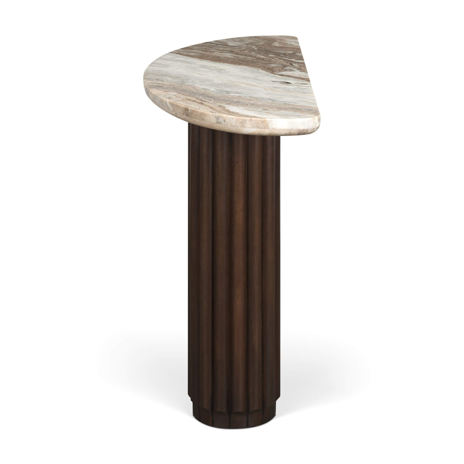MERCANA MARBRELLO PINK MARBLE FLUTED WOOD CONSOLE TABLE 71287-AB