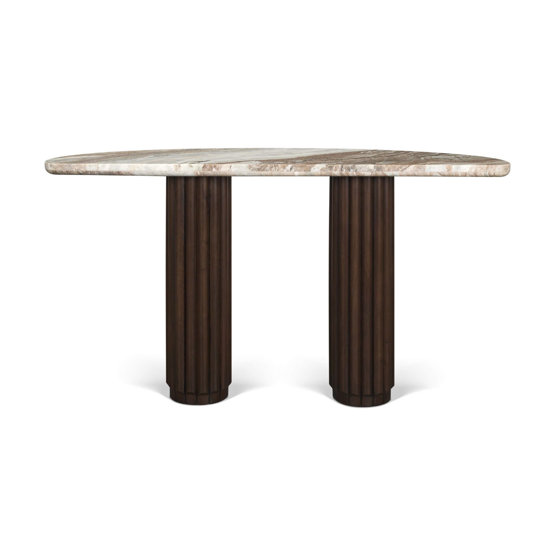 MERCANA MARBRELLO PINK MARBLE FLUTED WOOD CONSOLE TABLE 71287-AB