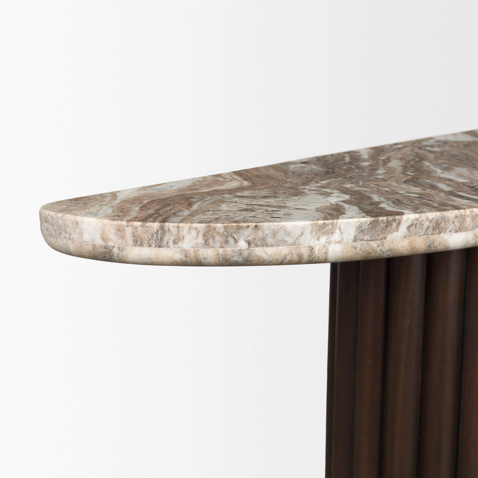 MERCANA MARBRELLO PINK MARBLE FLUTED WOOD CONSOLE TABLE 71287-AB
