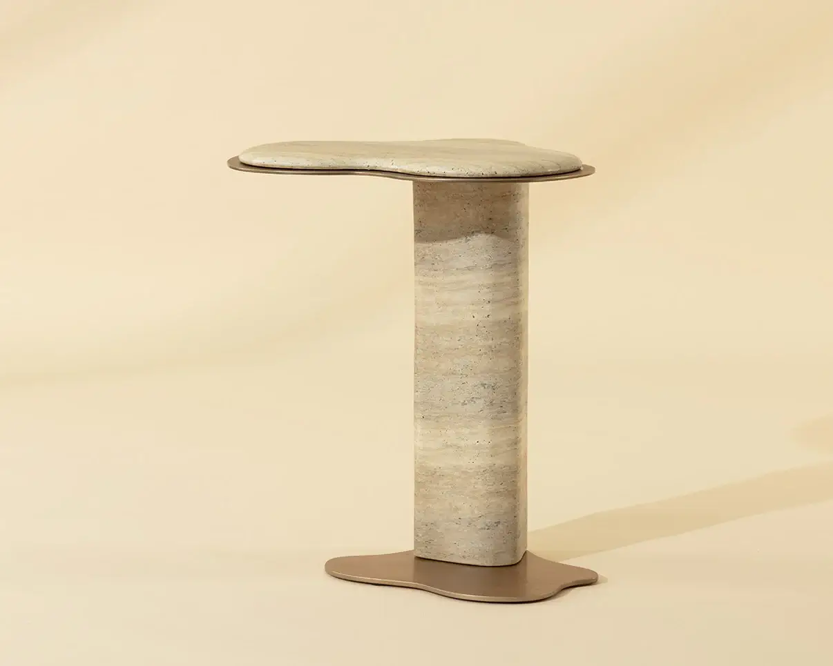 SUNPAN ISOLA END TABLE -TRAVERTINE LOOK - DUNE 112829 toronto