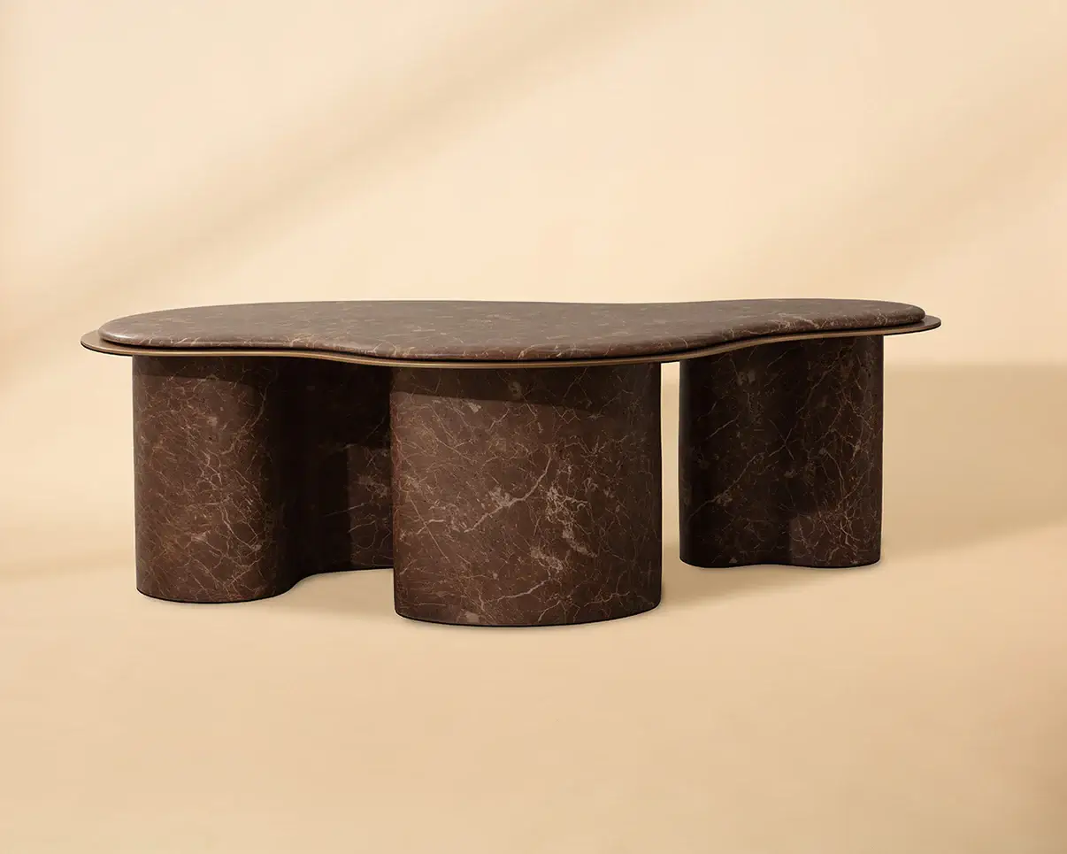 SUNPAN ISOLA COFFEE TABLE - MARBLE LOOK - MOCHA 113321 montreal