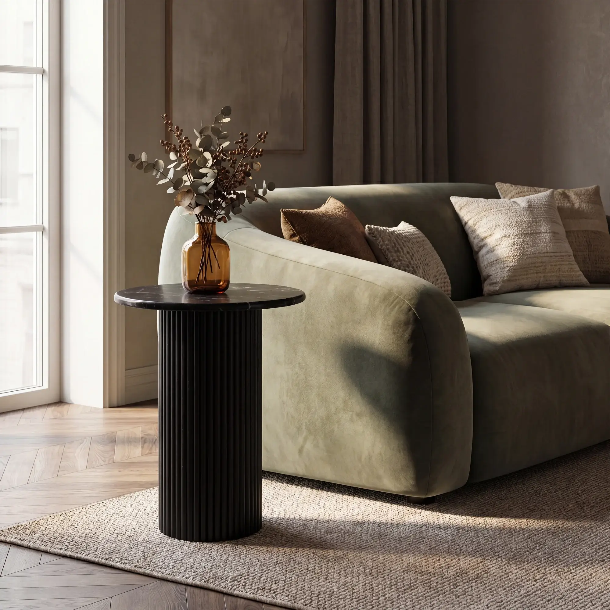 RENWIL LUCENTE ROUND END TABLE BLACK TA566 milton